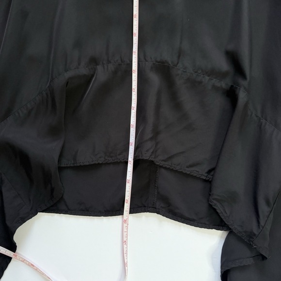 Caractère Women's Black Long Skirt Sz 4 Made Italy  Ruffle Hem Elegant Flow - Picture 7 of 8